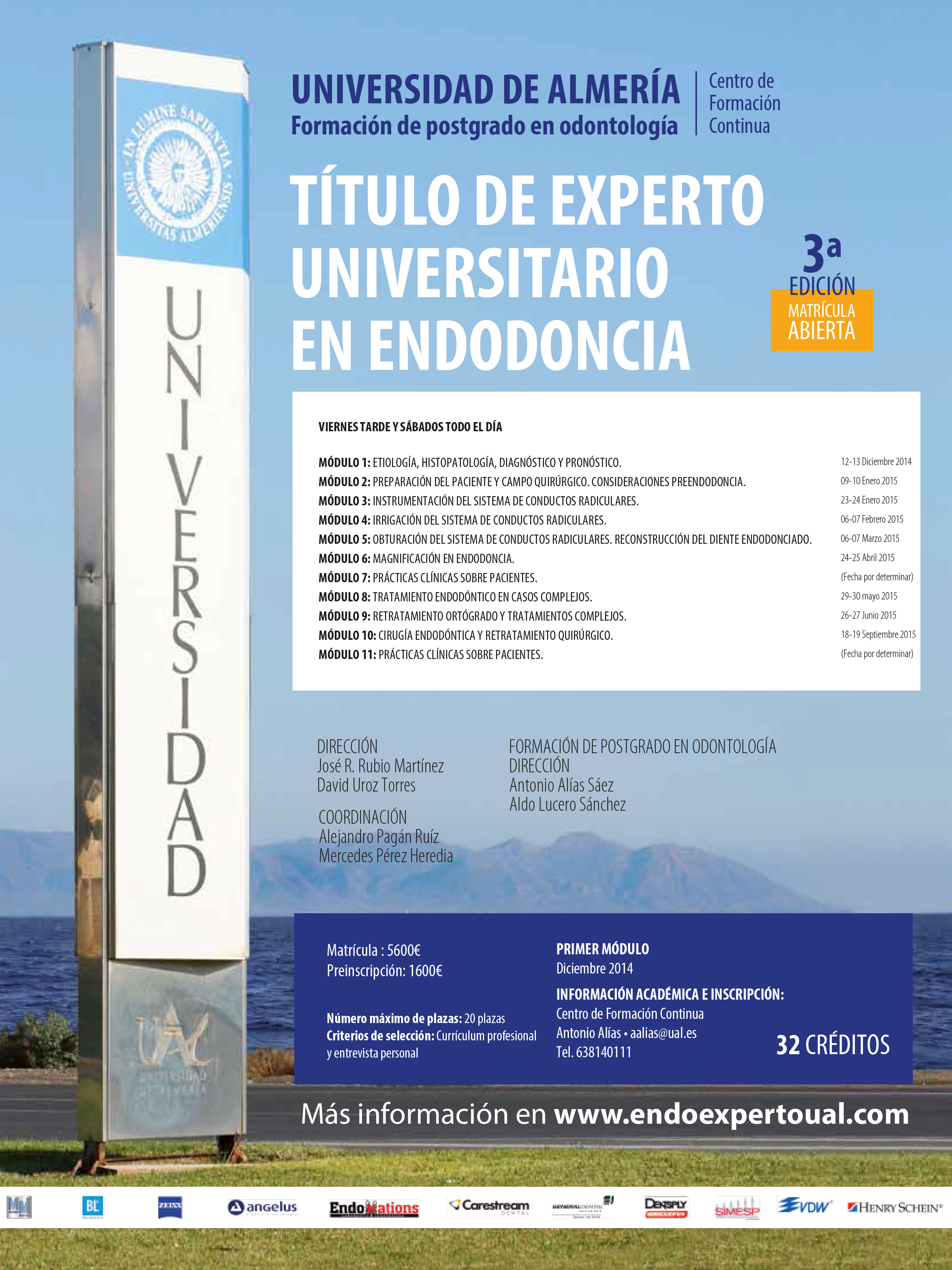 Título de Experto Universitario en Endodoncia Universidad de Almería