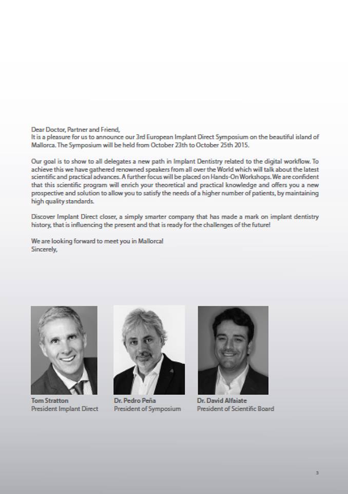 3rd Implant Direct Symposium - A new path in Implat Dentistry 2015 - Mallorca (Spain)